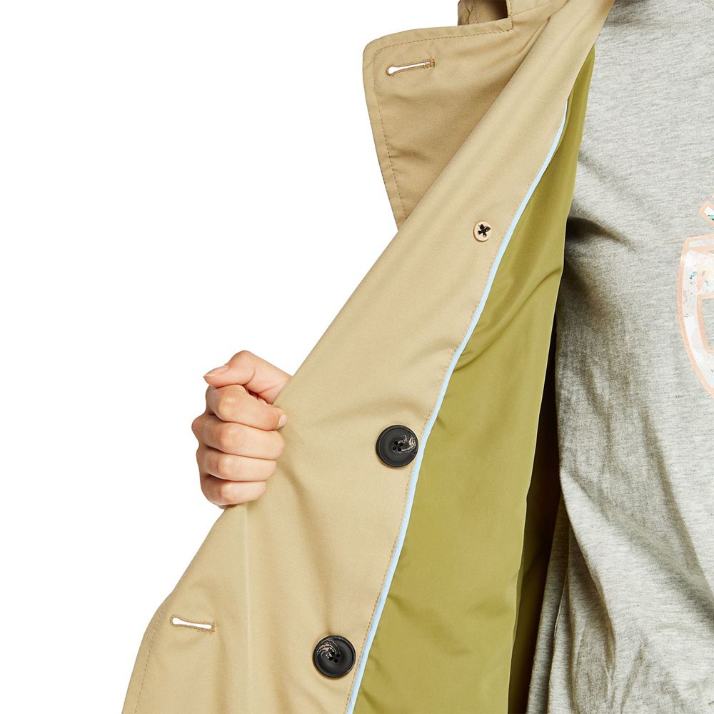 Timberland Womens Coats Classic Waterproof Trench - Khaki - India WE3219670